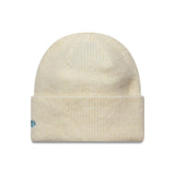 Czapka beanie New York Yankees, damska, z szerokim ściągaczem, New Era, beżowa