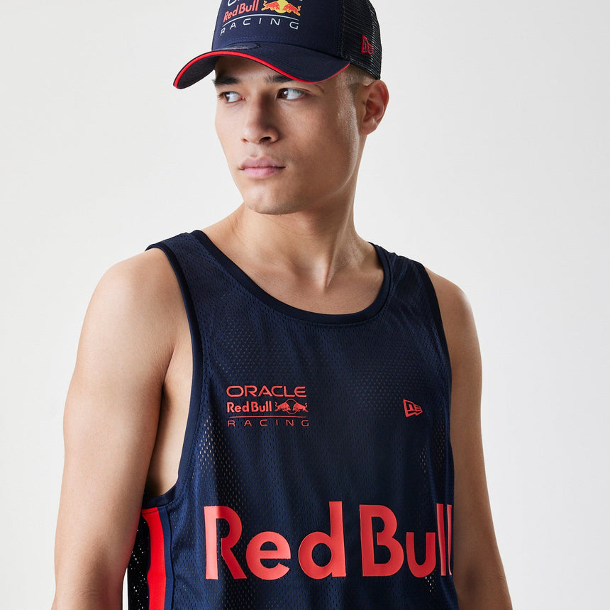 Koszulka bez rękawów Red Bull Racing, New Era, siateczkowa koszulka koszykarska, granatowo-niebieska