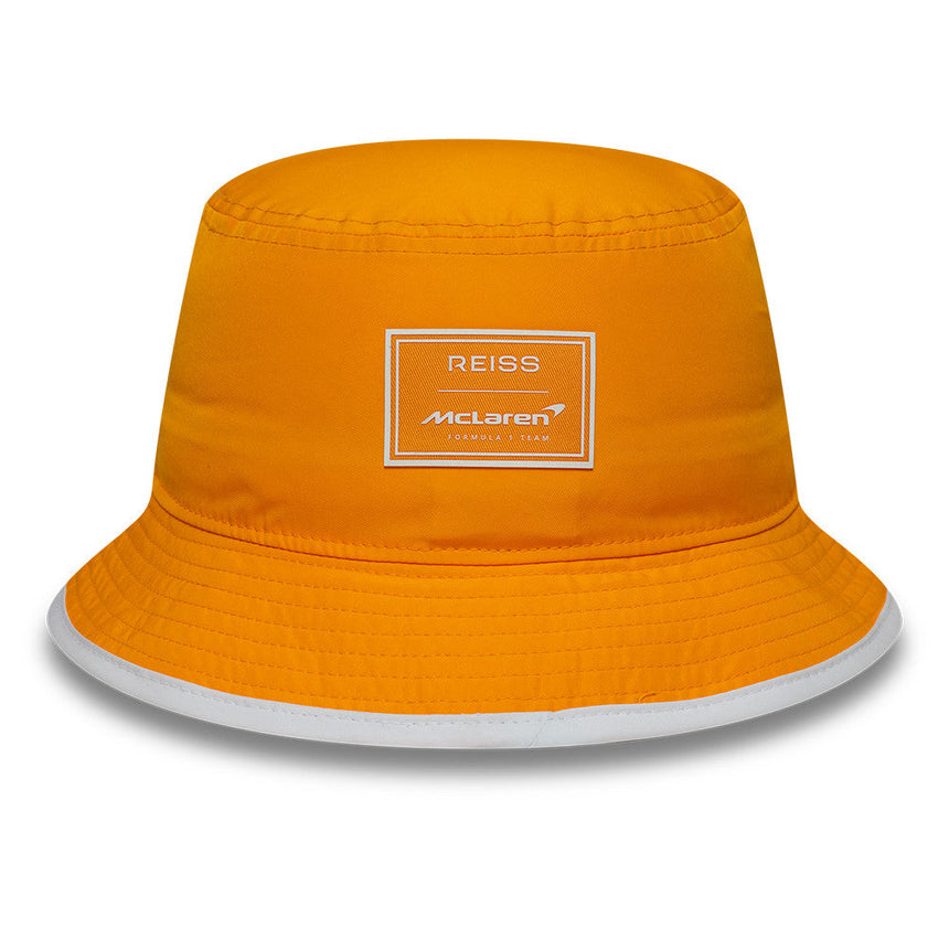 McLaren x Reiss czapka bucket, sezonowa, zwężana, New Era, 9FORTY, pomarańczowy