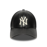 czapka New York Yankees, skórzana, New Era, 9FORTY, mc, czarna