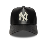 Czapka New York Yankees, skóra, New Era, 9FORTY, czarna