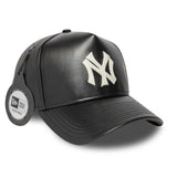 Czapka New York Yankees, skóra, New Era, 9FORTY, czarna