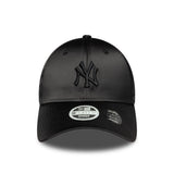 Czapka New York Yankees, tył z satynową wstążką, New Era, 9FORTY, damska, czarna