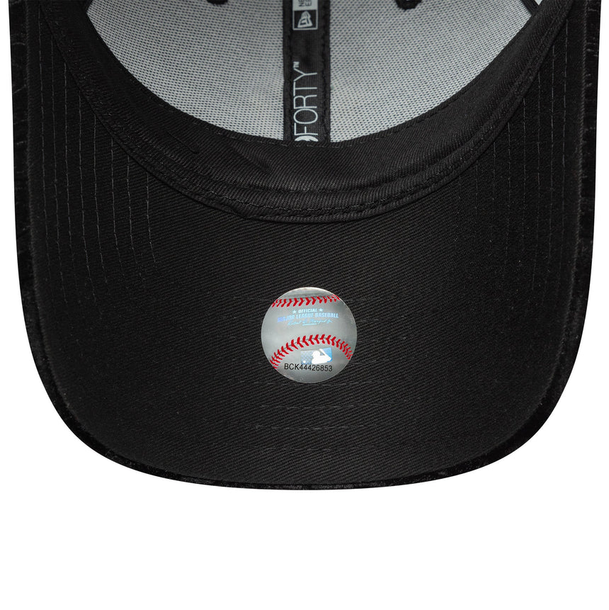 Czapka New York Yankees, welur leopardowy, 9FORTY, dla kobiet, czarna