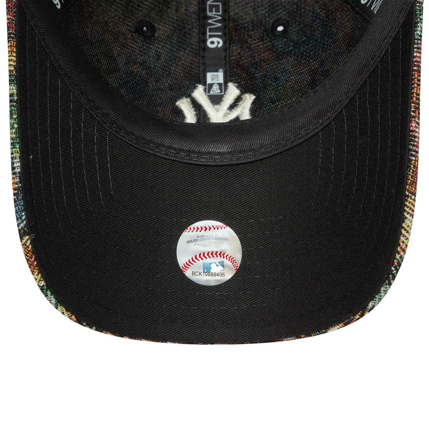 Czapka New York Yankees dla kobiet, w kwiatowy wzór, New Era, 9TWENTY, czarna wielobarwna