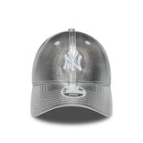 Czapka New York Yankees, metaliczna, New Era, 9FORTY, dla kobiet, srebrna