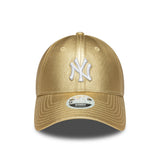 Czapka New York Yankees, metalowy pin, New Era, 9FORTY, dla kobiet, złoty