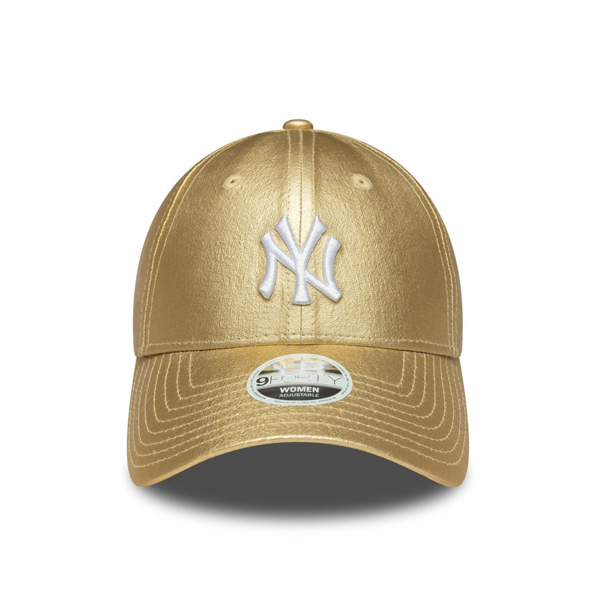 Czapka New York Yankees, metalowy pin, New Era, 9FORTY, dla kobiet, złoty