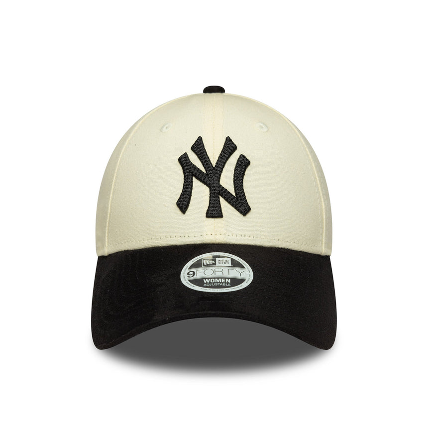 Czapka New York Yankees, sztuczny zamsz, New Era, 9FORTY, beżowo-czarna