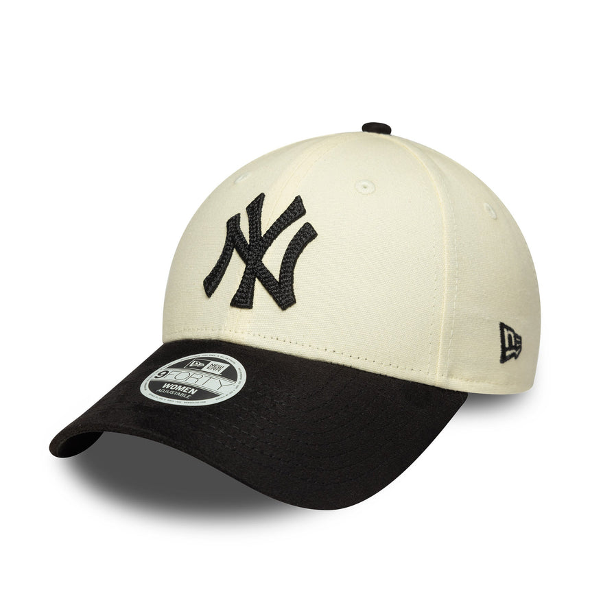 Czapka New York Yankees, sztuczny zamsz, New Era, 9FORTY, beżowo-czarna