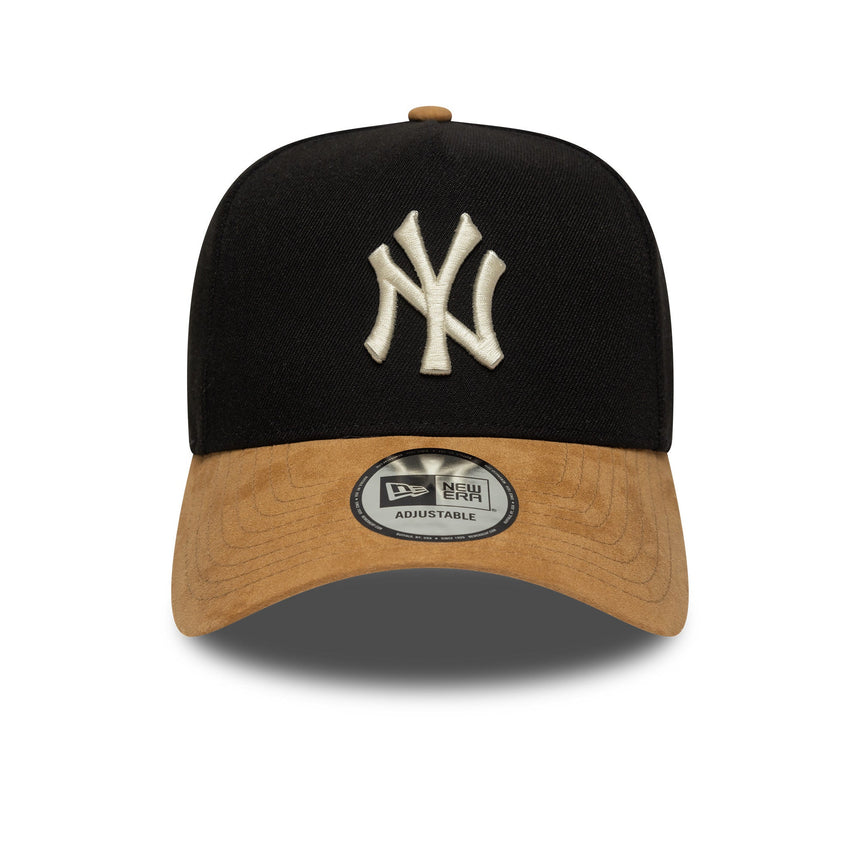 czapka New York Yankees, daszek zamszowy, A-frame, 9FORTY, czarny
