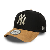 czapka New York Yankees, daszek zamszowy, A-frame, 9FORTY, czarny