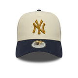Czapka New York Yankees, naszywka, New Era, 9FORTY, A-frame, beżowa