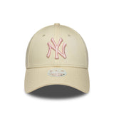 czapka New York Yankees, damska, New Era, 9FORTY, biała, biała