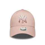 Czapka New York Yankees, metalowe logo, New Era, 9FORTY, dla kobiet, różowa