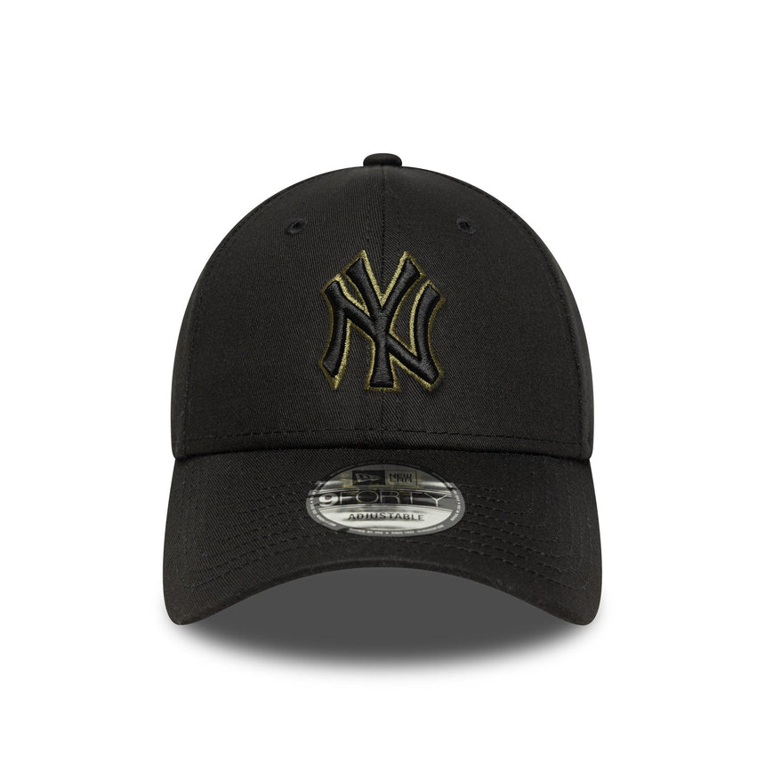 czapka New York Yankees, kontur zespołu, New Era, 9FORTY, obrys, czarny