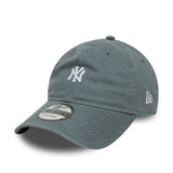 Czapka z daszkiem New York Yankees, logo w stylu wypranego (washed), New Era, 9TWENTY, szara