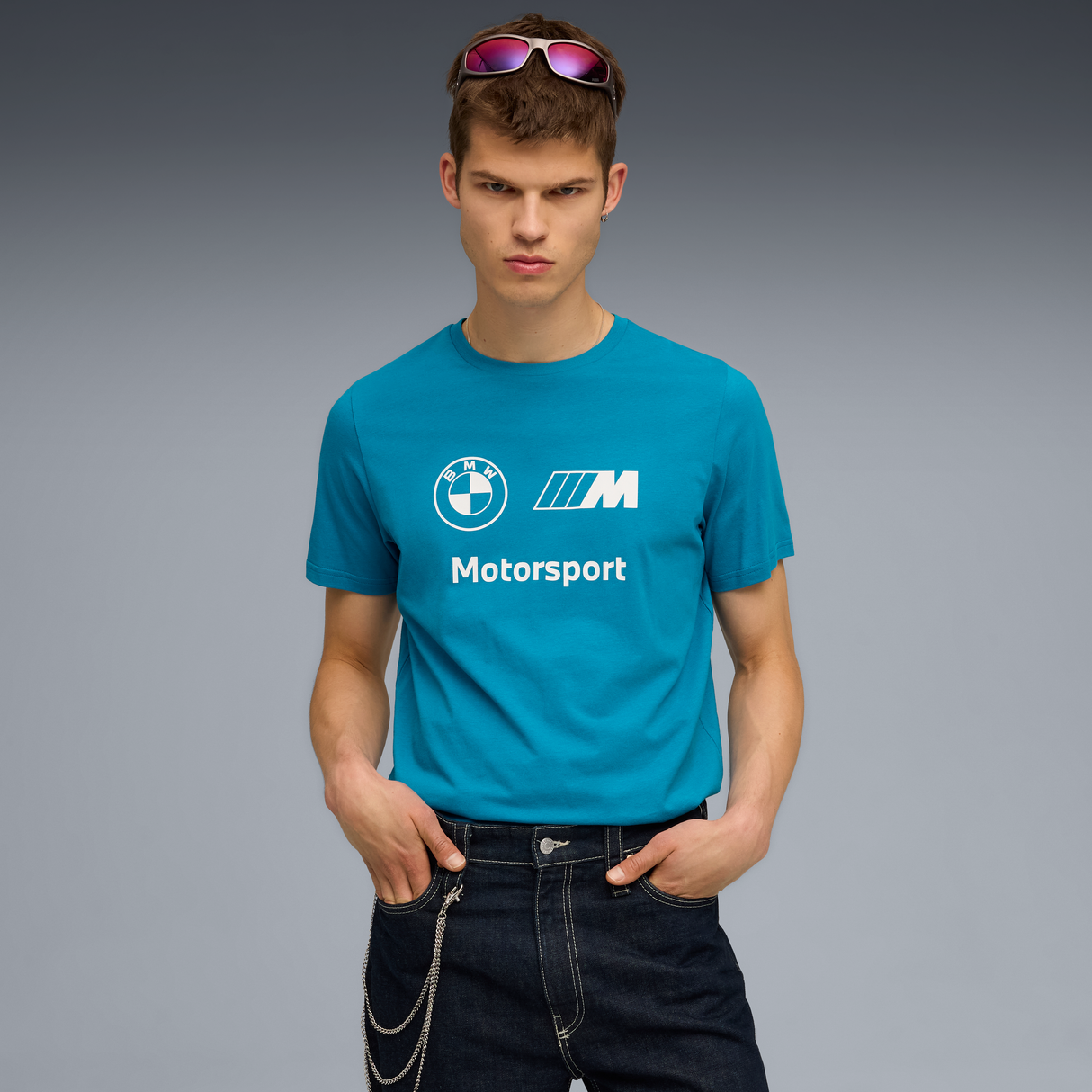 Koszulka z logo BMW, Puma, Essential, MMS, niebieska 🔥
