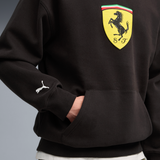 Bluza z kapturem Ferrari, Puma, odzież sportowa, logo tarczy, czarna 🔥