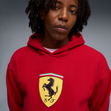 Bluza z kapturem Ferrari, Puma, odzież sportowa, logo tarczy, czerwona 🔥