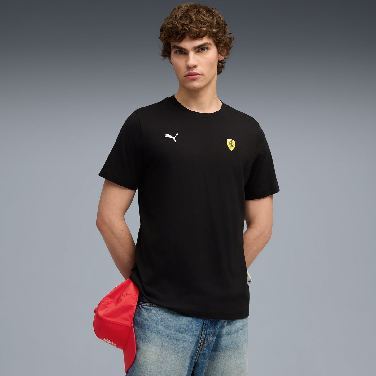Czarna koszulka z grafiką Ferrari, Puma 🔥