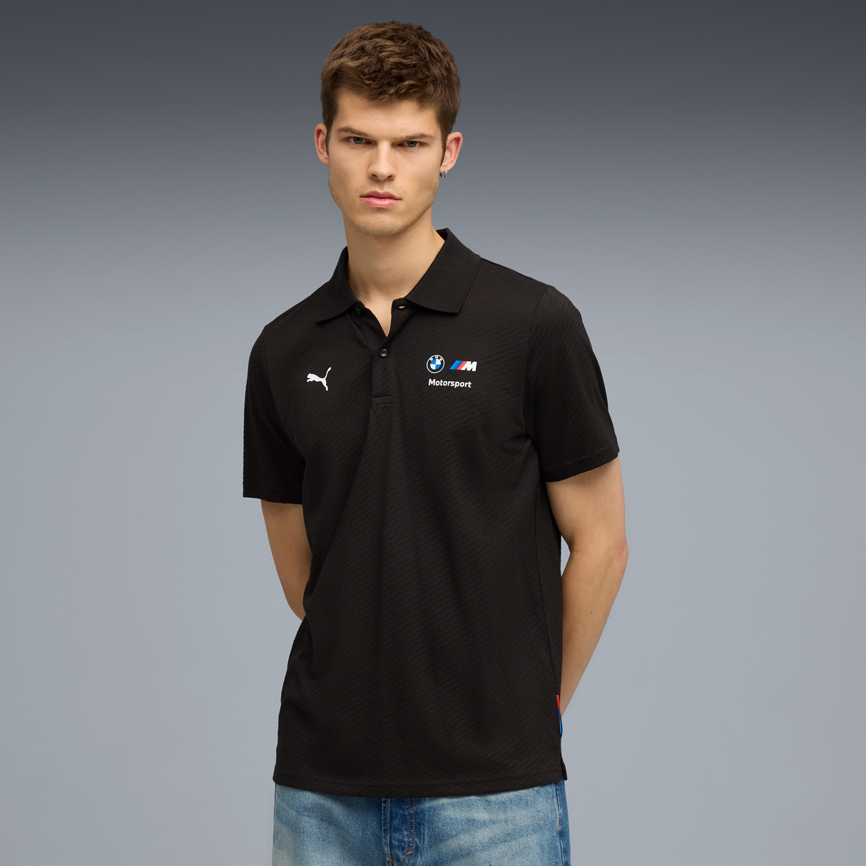 BMW polo z żakardu, Puma, MMS, czarne 🔥