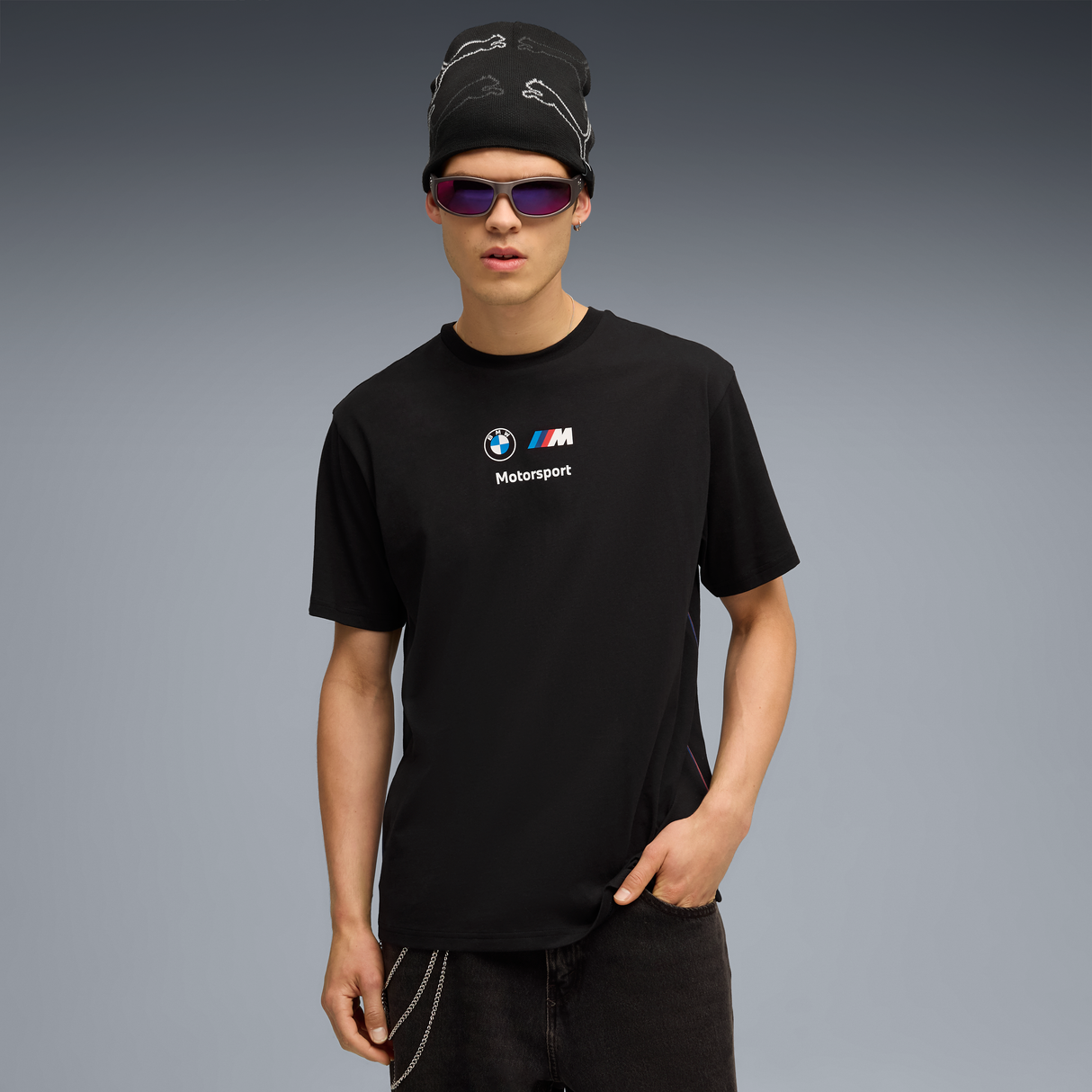 koszulka BMW, Puma, MMS, logo BMW II, essential+, czarna 🔥