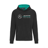 Svetr Mercedes s kapucí, týmové logo, černý, 2022 - FansBRANDS®