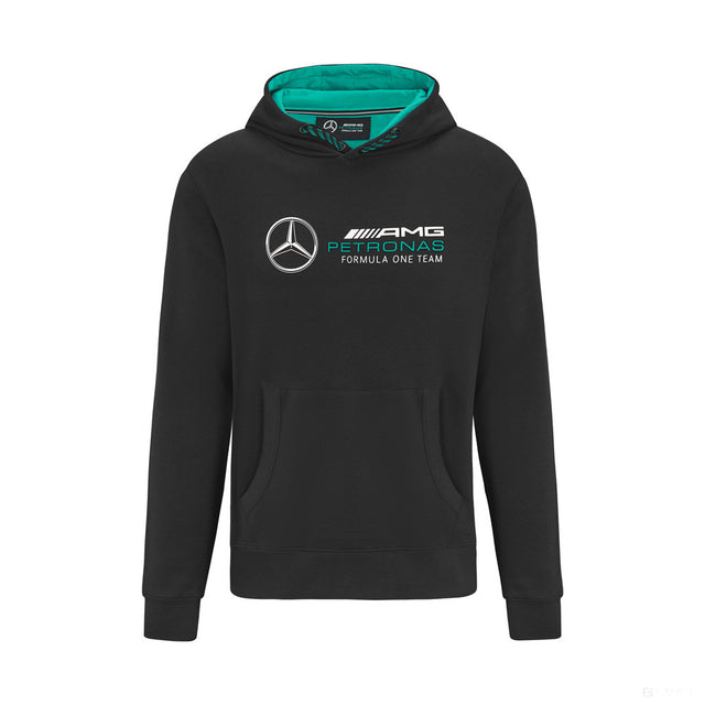 Svetr Mercedes s kapucí, týmové logo, černý, 2022 - FansBRANDS®