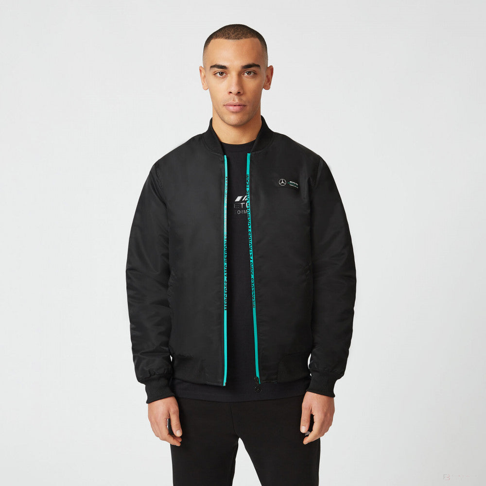 Bunda Mercedes Bomber Jacket, polstrovaná, lehká, černá, 2022 - FansBRANDS®