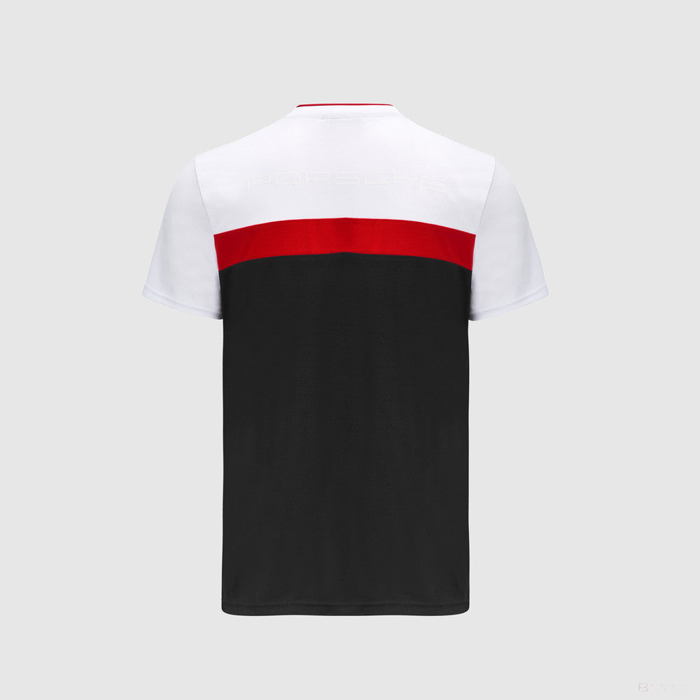 Tričko Porsche, barevný blok, černá, 2022