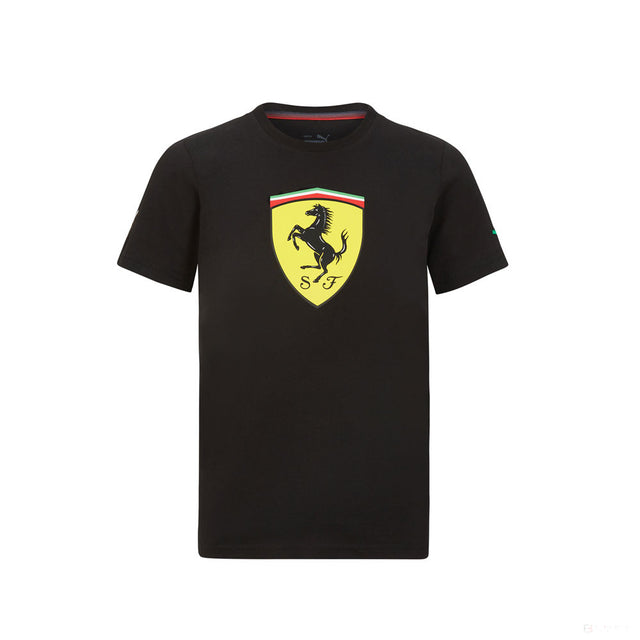 Ferrari tričko, velký štít, černé, 2021 - FansBRANDS®