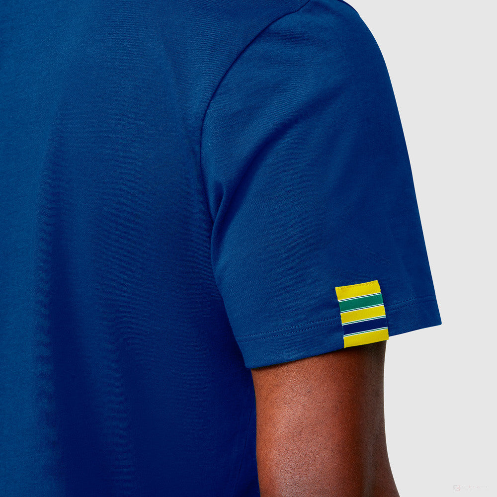 Tričko Ayrton Senna, Brasil Flag, Blue, 2021 - FansBRANDS®