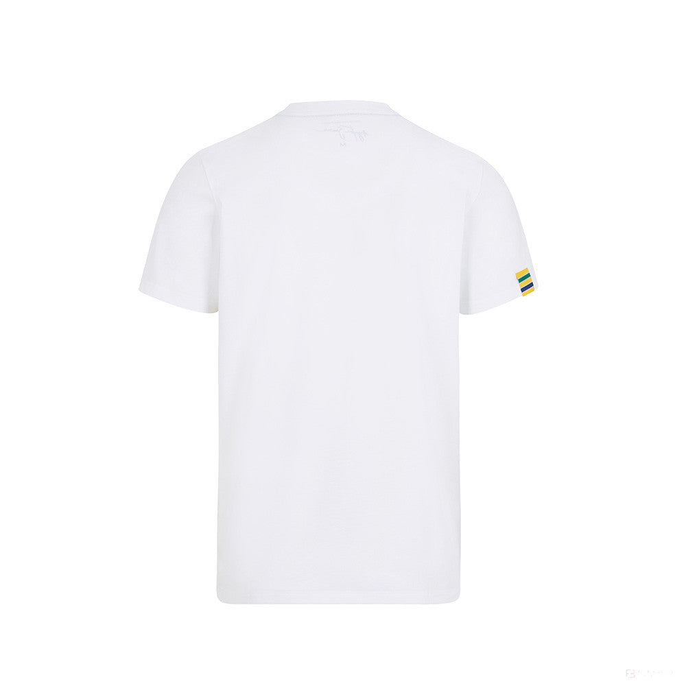 Tričko Ayrton Senna, Stripe Graphic, bílé, 2021 - FansBRANDS®