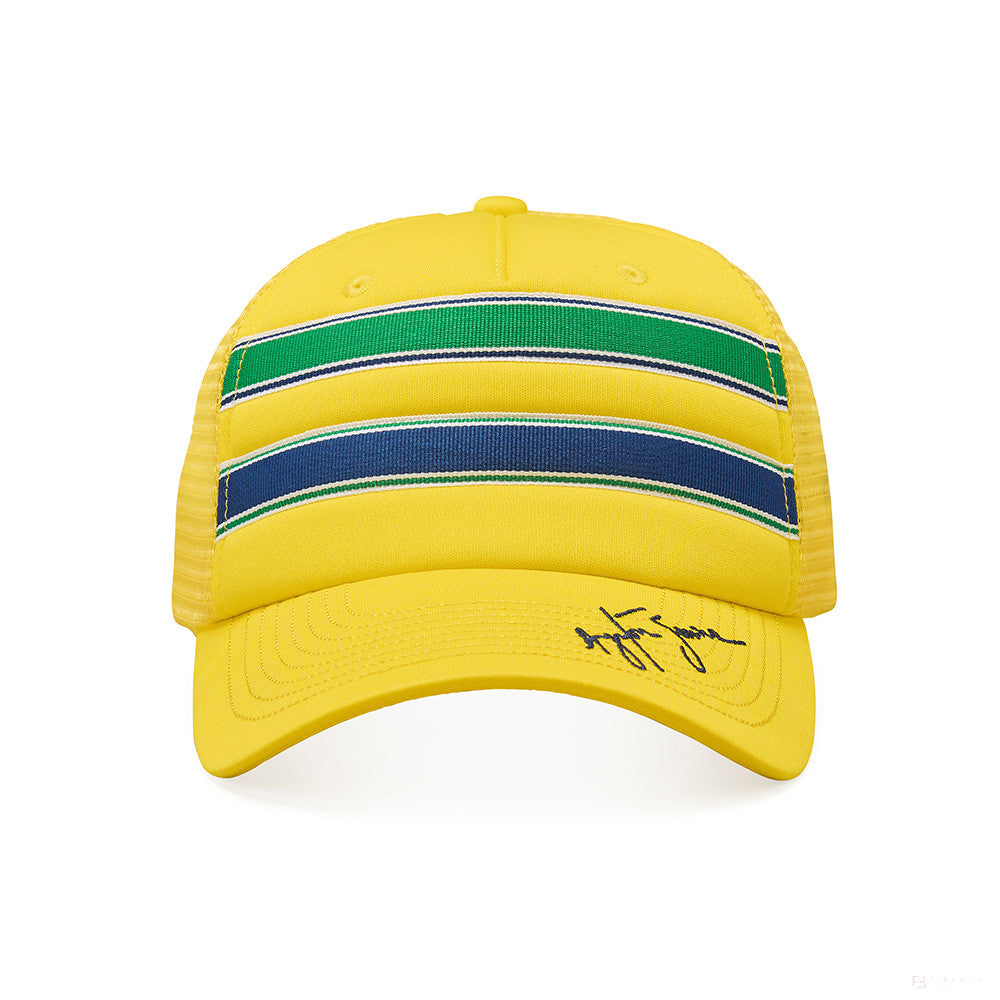 Baseballová čepice Ayrton Senna, Trucker, žlutá, 2021 - FansBRANDS®