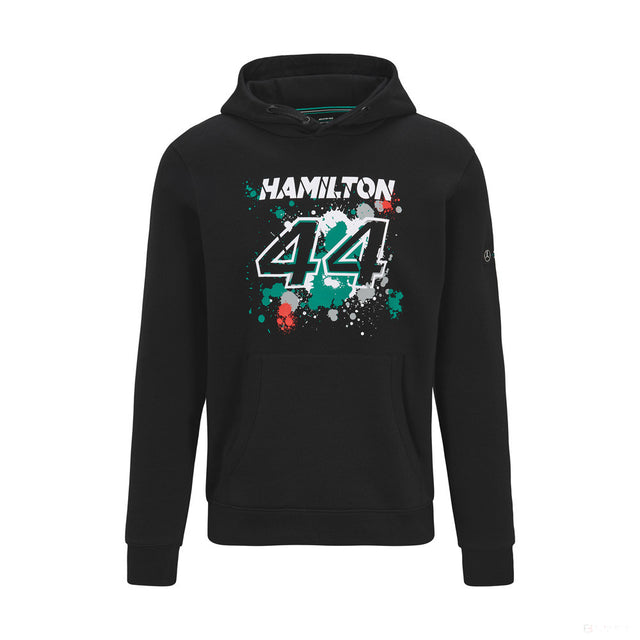 Mikina Mercedes Lewis Hamilton, LEWIS #44, černá, 2022 - FansBRANDS®