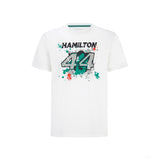 Tričko Mercedes Lewis Hamilton, LEWIS #44, bílé, 2022 - FansBRANDS®