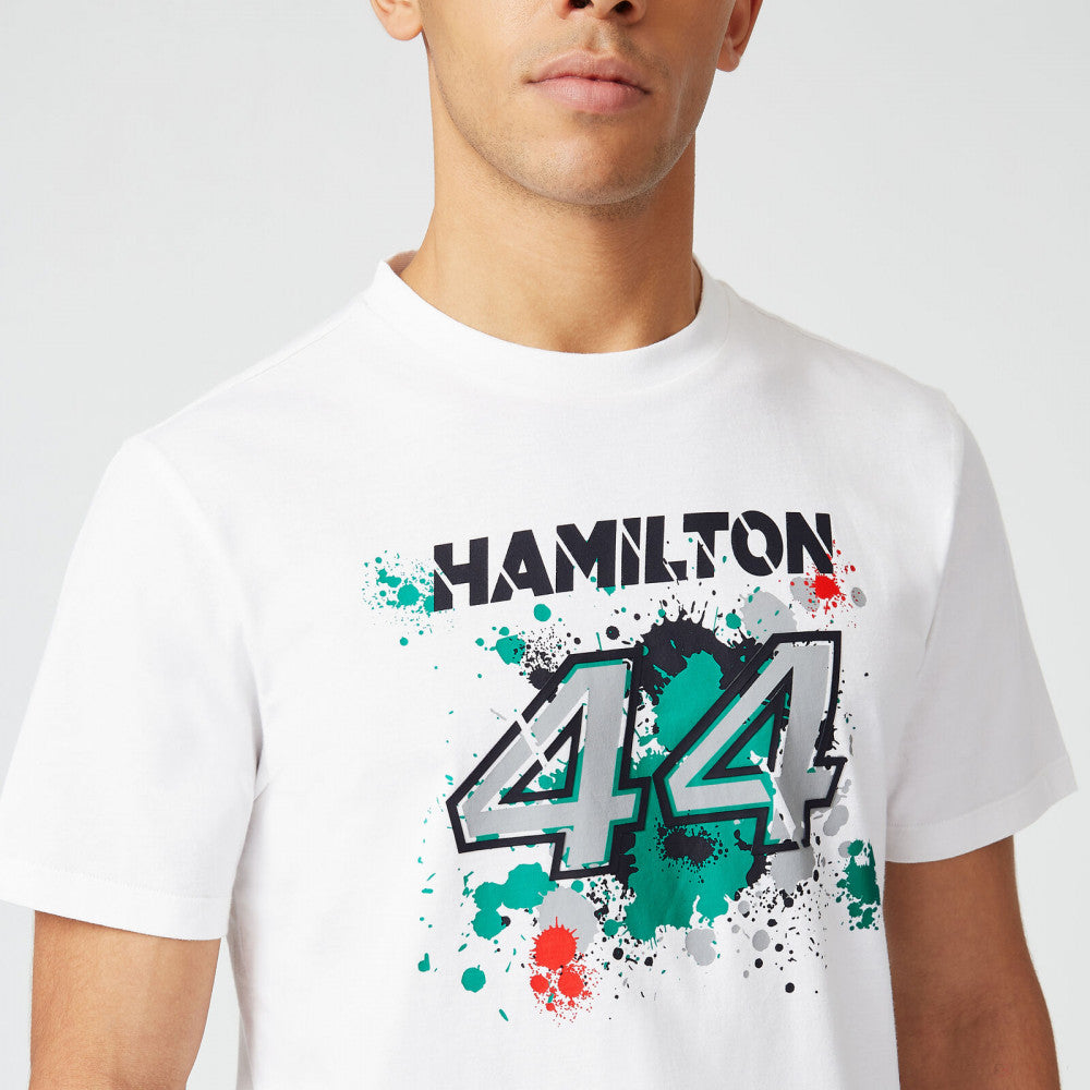 Tričko Mercedes Lewis Hamilton, LEWIS #44, bílé, 2022