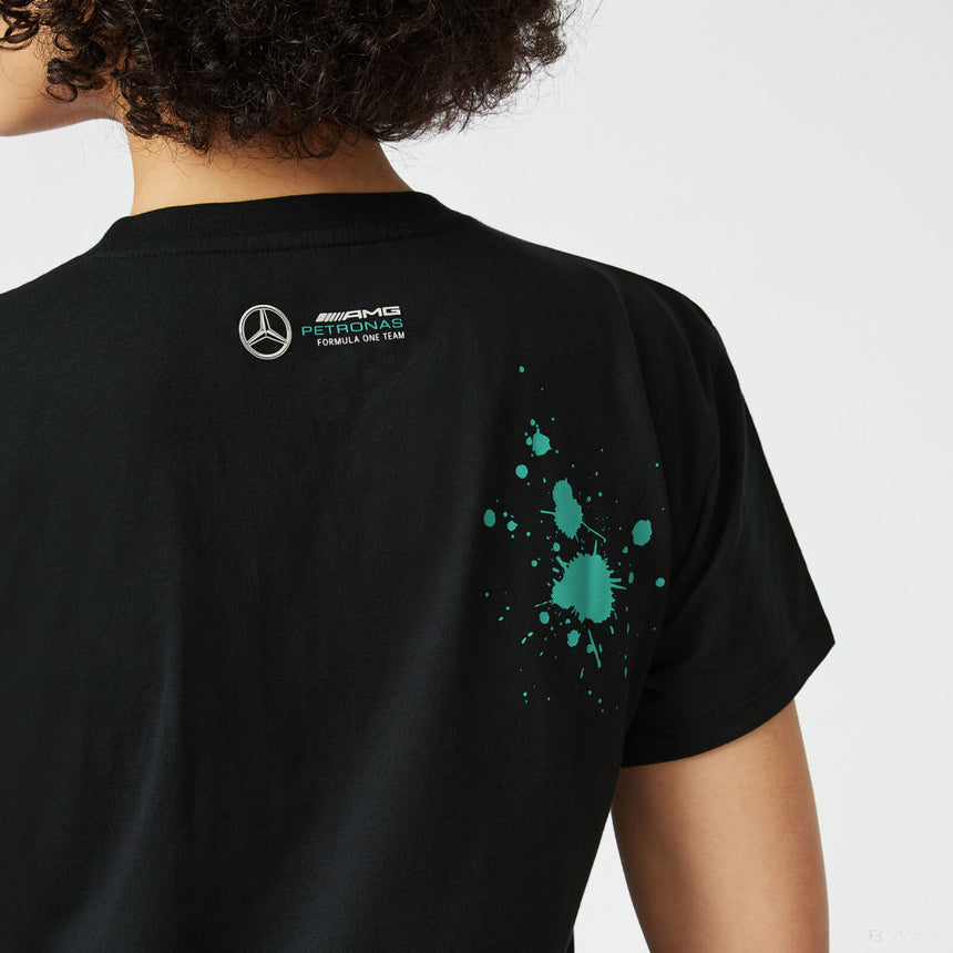 Dámské tričko Mercedes Lewis Hamilton, LEWIS #44, černé, 2022 - FansBRANDS®