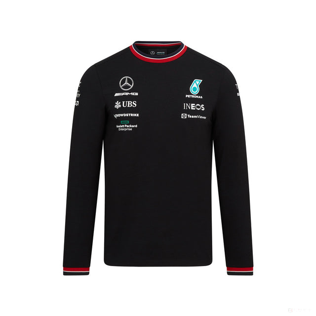 Mercedes Tričko s dlouhým rukávem, Team, Black, 2022 - FansBRANDS®