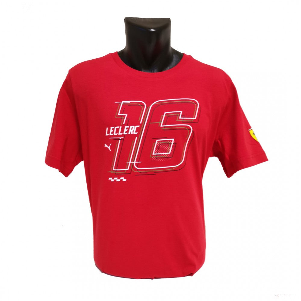 Tričko Ferrari, jezdec Charles Leclerc, červené, 2022 - FansBRANDS®