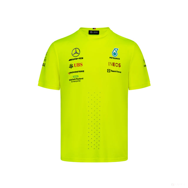 Tričko Mercedes, Team Set Up, žluté, 2022 - FansBRANDS®