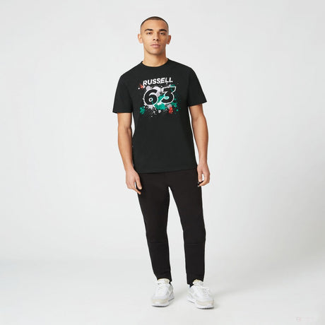 Tričko Mercedes George Russell, GEORGE #63, černé, 2022 - FansBRANDS®