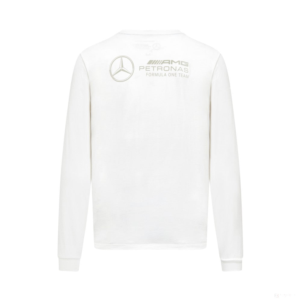 Pánské tričko Mercedes s dlouhým rukávem, bílé
