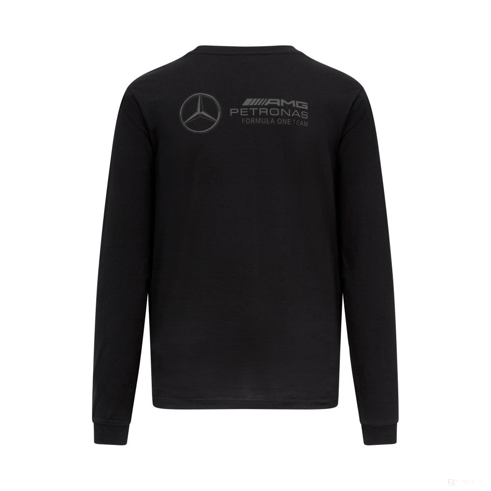 Pánské tričko Mercedes s dlouhým rukávem, černé