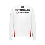 Mercedes Team, Pánské tričko s dlouhým rukávem Driver, bílé, 2023