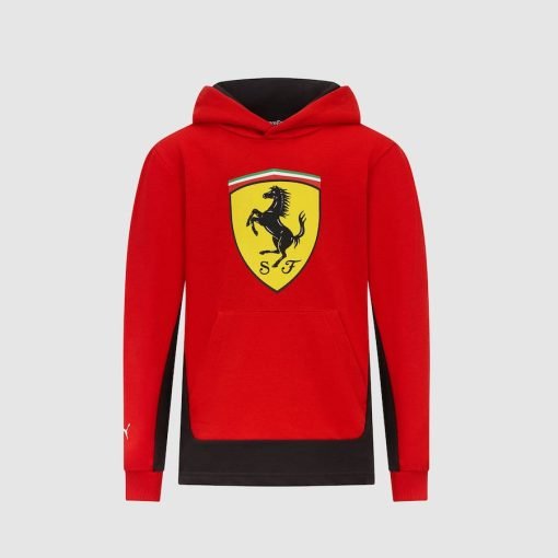 Dziecięca bluza z kapturem Ferrari Big Shield w kolorze czerwonym