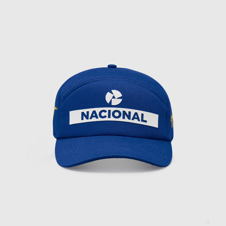 Ayrton Senna cap, nacional, blue, with bag, printed logo