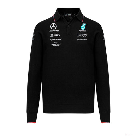 Mercedes Team, pletené tričko s dlouhým rukávem, černá, 2023 - FansBRANDS®