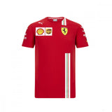 Ferrari tričko, Puma Sebastian Vettel s kulatým výstřihem, červené, 2020